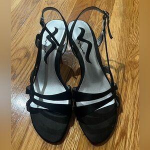 Nina Black Strappy Heels- Size 7